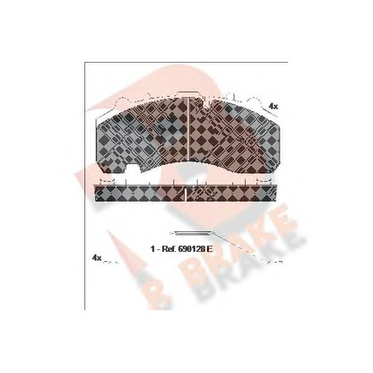 Фото Комплект тормозных колодок, дисковый тормоз R BRAKE RB1630072