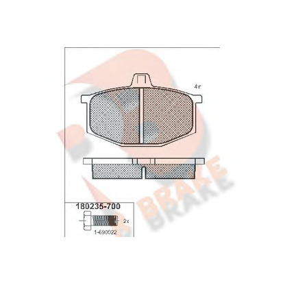 Photo Brake Pad Set, disc brake R BRAKE RB0235