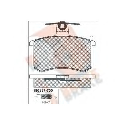 Photo Brake Pad Set, disc brake R BRAKE RB0337