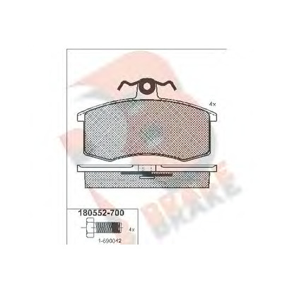 Photo Kit de plaquettes de frein, frein à disque R BRAKE RB0552700