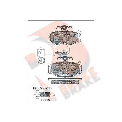 Photo Kit de plaquettes de frein, frein à disque R BRAKE RB0598700