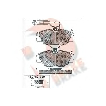 Фото Комплект тормозных колодок, дисковый тормоз R BRAKE RB0760700