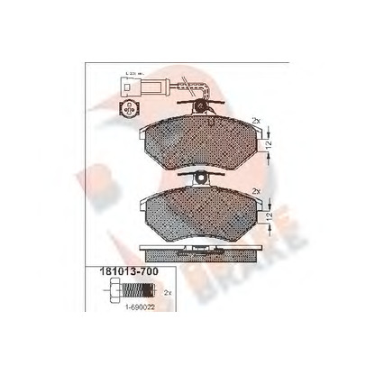 Фото Комплект тормозных колодок, дисковый тормоз R BRAKE RB1013700