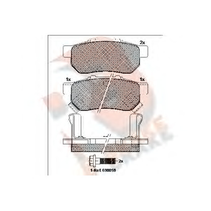 Фото Комплект тормозных колодок, дисковый тормоз R BRAKE RB1024