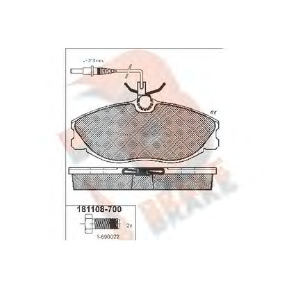 Photo Kit de plaquettes de frein, frein à disque R BRAKE RB1108700