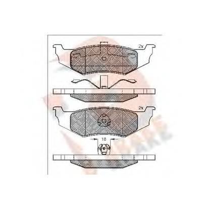 Фото Комплект тормозных колодок, дисковый тормоз R BRAKE RB1114