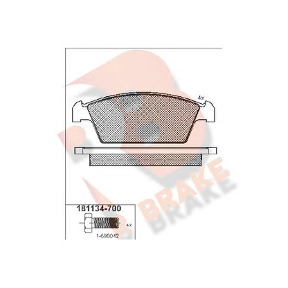 Photo Kit de plaquettes de frein, frein à disque R BRAKE RB1134700