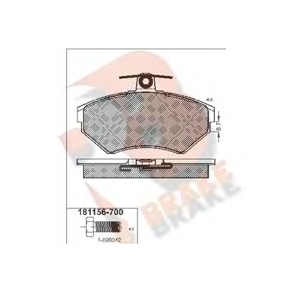 Photo Kit de plaquettes de frein, frein à disque R BRAKE RB1156700