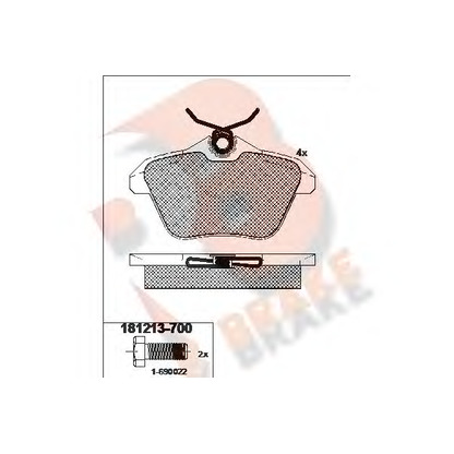 Фото Комплект тормозных колодок, дисковый тормоз R BRAKE RB1213700