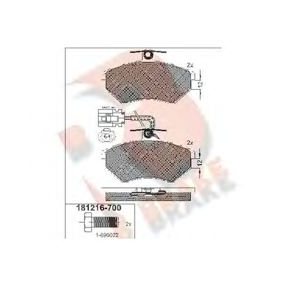 Photo Kit de plaquettes de frein, frein à disque R BRAKE RB1216700