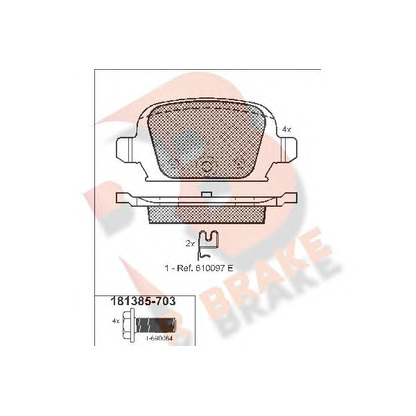Photo Kit de plaquettes de frein, frein à disque R BRAKE RB1385703