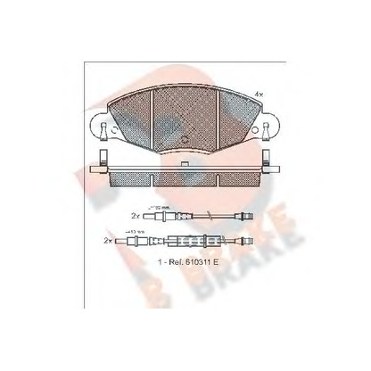 Photo Brake Pad Set, disc brake R BRAKE RB1406