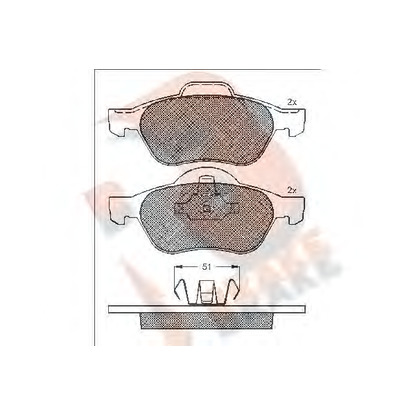 Photo Brake Pad Set, disc brake R BRAKE RB1431