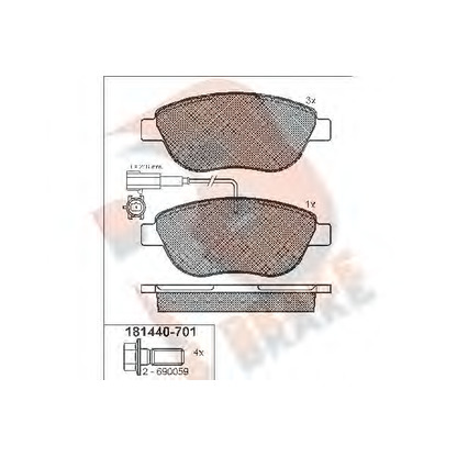 Фото Комплект тормозных колодок, дисковый тормоз R BRAKE RB1440701