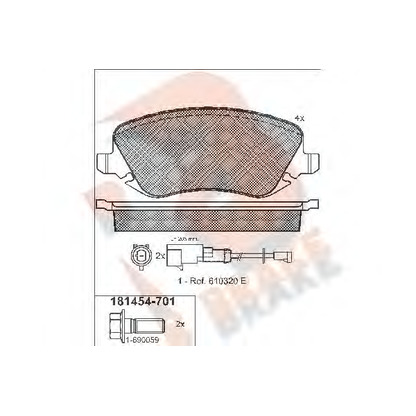 Фото Комплект тормозных колодок, дисковый тормоз R BRAKE RB1454701