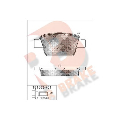 Zdjęcie Zestaw klocków hamulcowych, hamulce tarczowe R BRAKE RB1503701