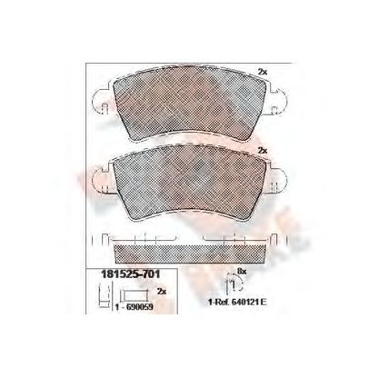 Photo Kit de plaquettes de frein, frein à disque R BRAKE RB1525701