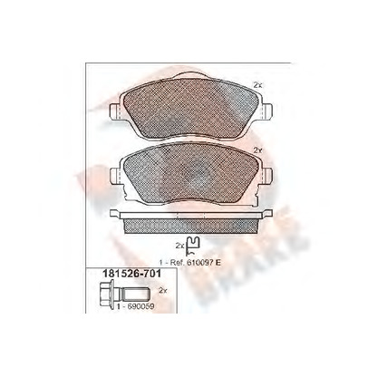 Photo Brake Pad Set, disc brake R BRAKE RB1526701