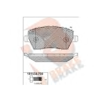 Фото Комплект тормозных колодок, дисковый тормоз R BRAKE RB1534700