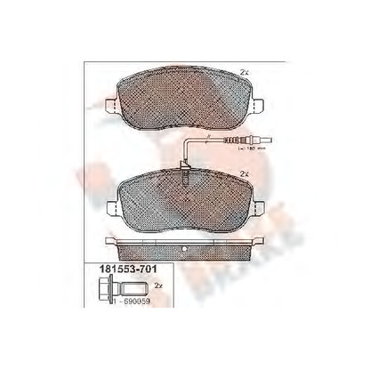 Фото Комплект тормозных колодок, дисковый тормоз R BRAKE RB1553701