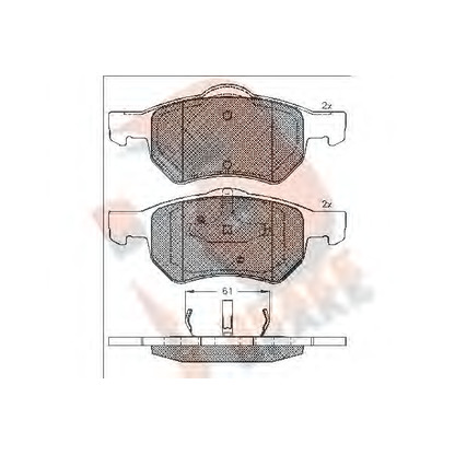 Фото Комплект тормозных колодок, дисковый тормоз R BRAKE RB1586
