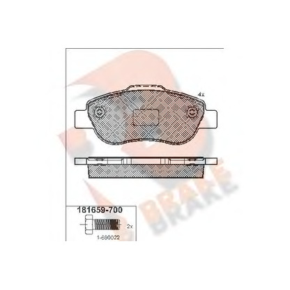 Zdjęcie Zestaw klocków hamulcowych, hamulce tarczowe R BRAKE RB1659700