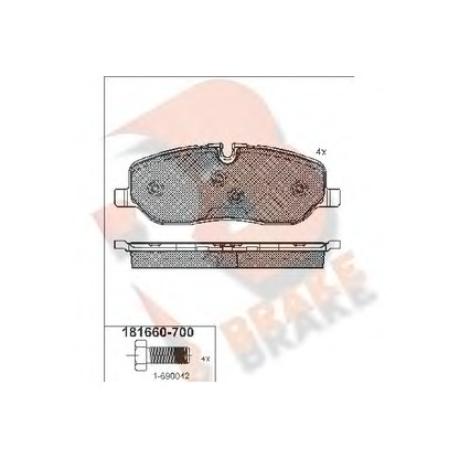 Photo Brake Pad Set, disc brake R BRAKE RB1660700