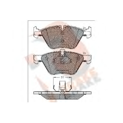 Фото Комплект тормозных колодок, дисковый тормоз R BRAKE RB1683