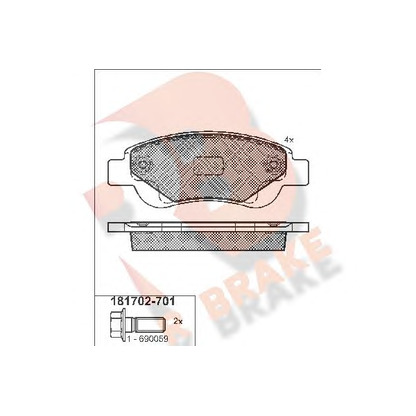 Photo Kit de plaquettes de frein, frein à disque R BRAKE RB1702701