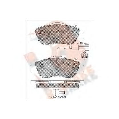 Photo Kit de plaquettes de frein, frein à disque R BRAKE RB1843