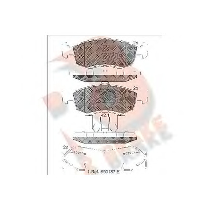 Photo Kit de plaquettes de frein, frein à disque R BRAKE RB1924