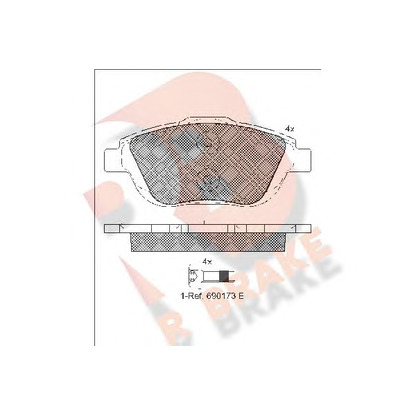 Фото Комплект тормозных колодок, дисковый тормоз R BRAKE RB1925