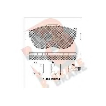 Zdjęcie Zestaw klocków hamulcowych, hamulce tarczowe R BRAKE RB1925201