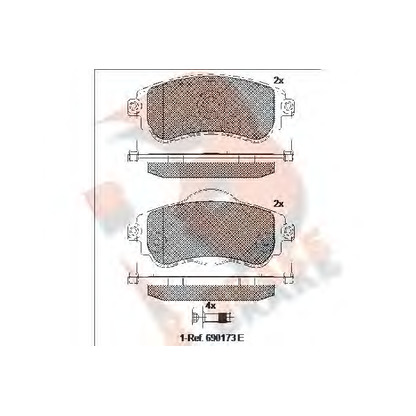 Photo Kit de plaquettes de frein, frein à disque R BRAKE RB2027