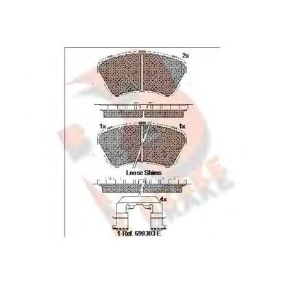 Photo Brake Pad Set, disc brake R BRAKE RB2029