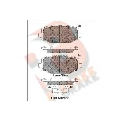 Photo Kit de plaquettes de frein, frein à disque R BRAKE RB2053