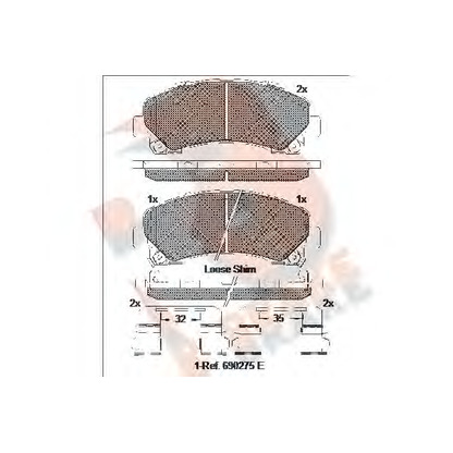 Photo Kit de plaquettes de frein, frein à disque R BRAKE RB2082