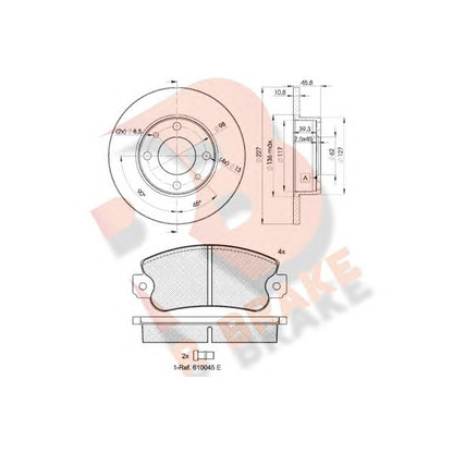 Фото Комплект тормозов, дисковый тормозной механизм R BRAKE 3R04185812