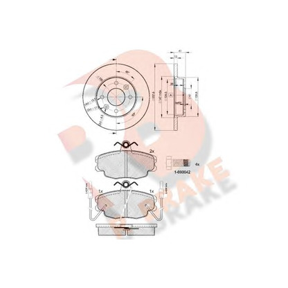 Фото Комплект тормозов, дисковый тормозной механизм R BRAKE 3R05544705
