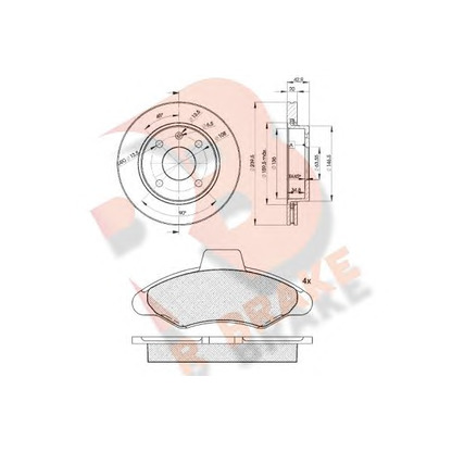 Фото Комплект тормозов, дисковый тормозной механизм R BRAKE 3R07901064