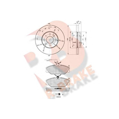 Фото Комплект тормозов, дисковый тормозной механизм R BRAKE 3R09302232