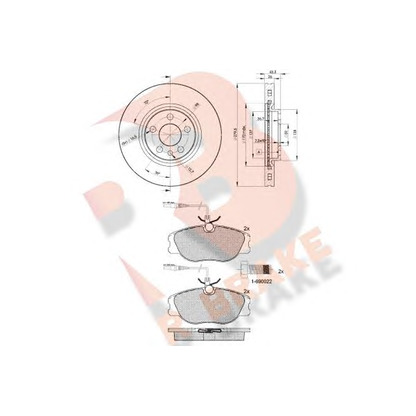 Фото Комплект тормозов, дисковый тормозной механизм R BRAKE 3R10464620