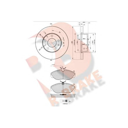 Фото Комплект тормозов, дисковый тормозной механизм R BRAKE 3R10534681