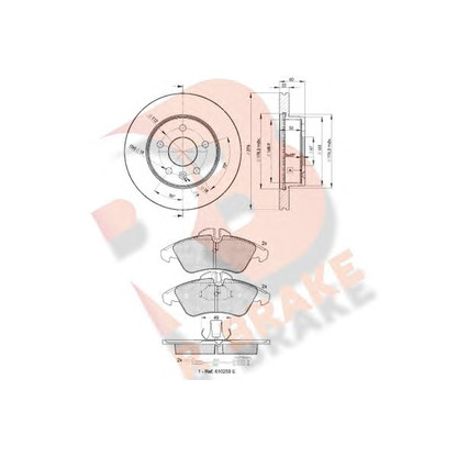 Фото Комплект тормозов, дисковый тормозной механизм R BRAKE 3R11046380