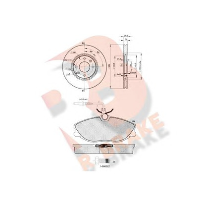 Zdjęcie Zestaw do hamulców, hamulce tarczowe R BRAKE 3R11087406