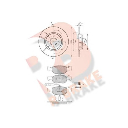 Zdjęcie Zestaw do hamulców, hamulce tarczowe R BRAKE 3R11233466