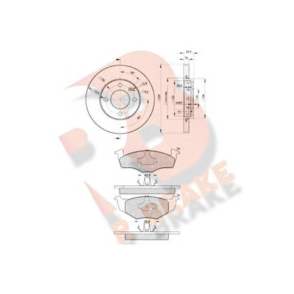 Фото Комплект тормозов, дисковый тормозной механизм R BRAKE 3R11305303
