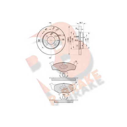 Zdjęcie Zestaw do hamulców, hamulce tarczowe R BRAKE 3R11783975