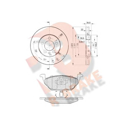 Foto Bremsensatz, Scheibenbremse R BRAKE 3R11845602