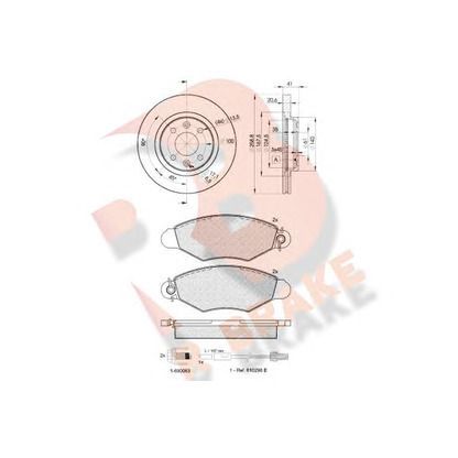 Фото Комплект тормозов, дисковый тормозной механизм R BRAKE 3R12173550